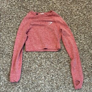 Gymshark Pink Long Sleeve Cropped Hoodie
